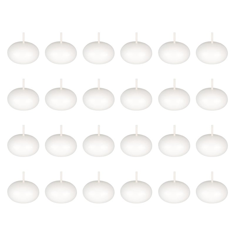 Mega Candles 24 pcs Unscented White Floating Candles, Hand Poured Wax Candle 1.5 Inch Diameter, Home DÃ©cor, Wedding Receptions, Occasions, Festivities, Events, Meditations, Tranquility, Spa - Image 1